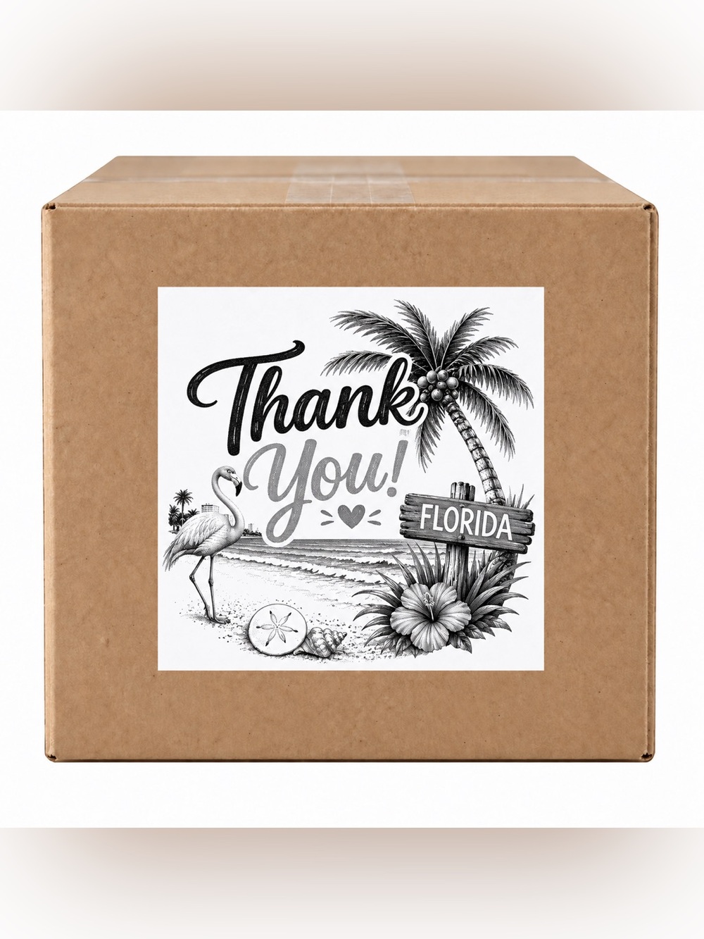 Florida Flamingo Thank You Stickers-100ct